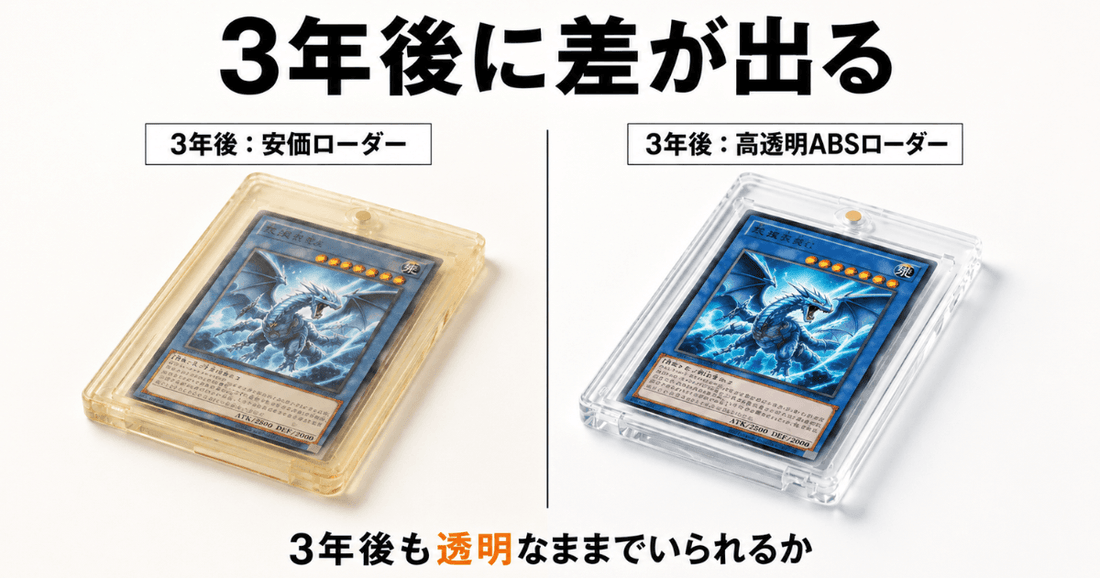 3年後の差を比較｜安価ローダーと高透明ABSマグネットローダーの違い