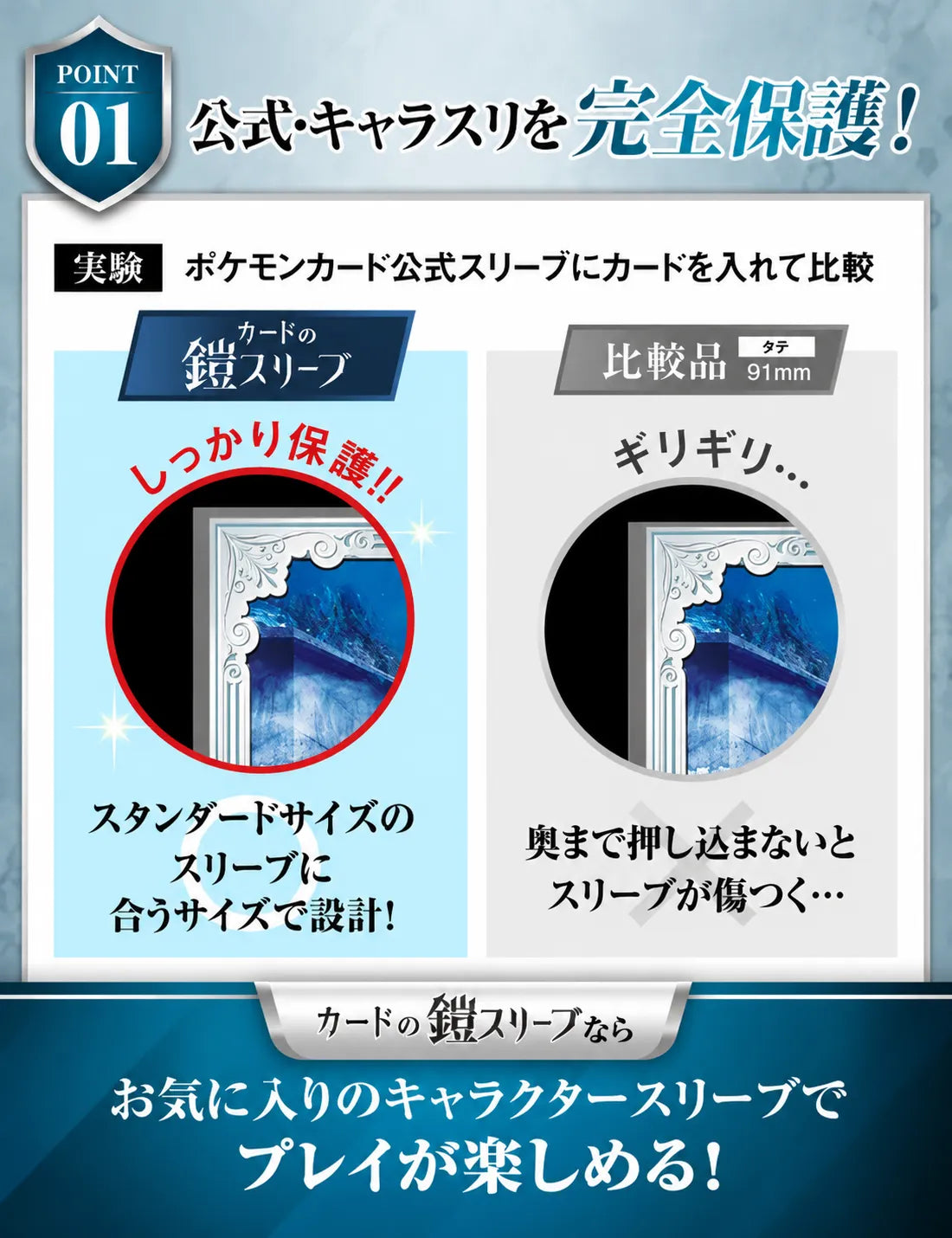YOROI Outer Sleeves - Character Sleeve Protection, 100 Sleeves, Standard Size, Clear & Embossed