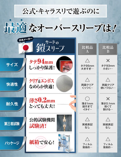 カードの鎧スリーブ (アウタースリーブ)【公式 キャラスリ保護】クリア&エンボス スタンダードカード レギュラーカード用 スリーブプロテクタ  オーバースリーブ